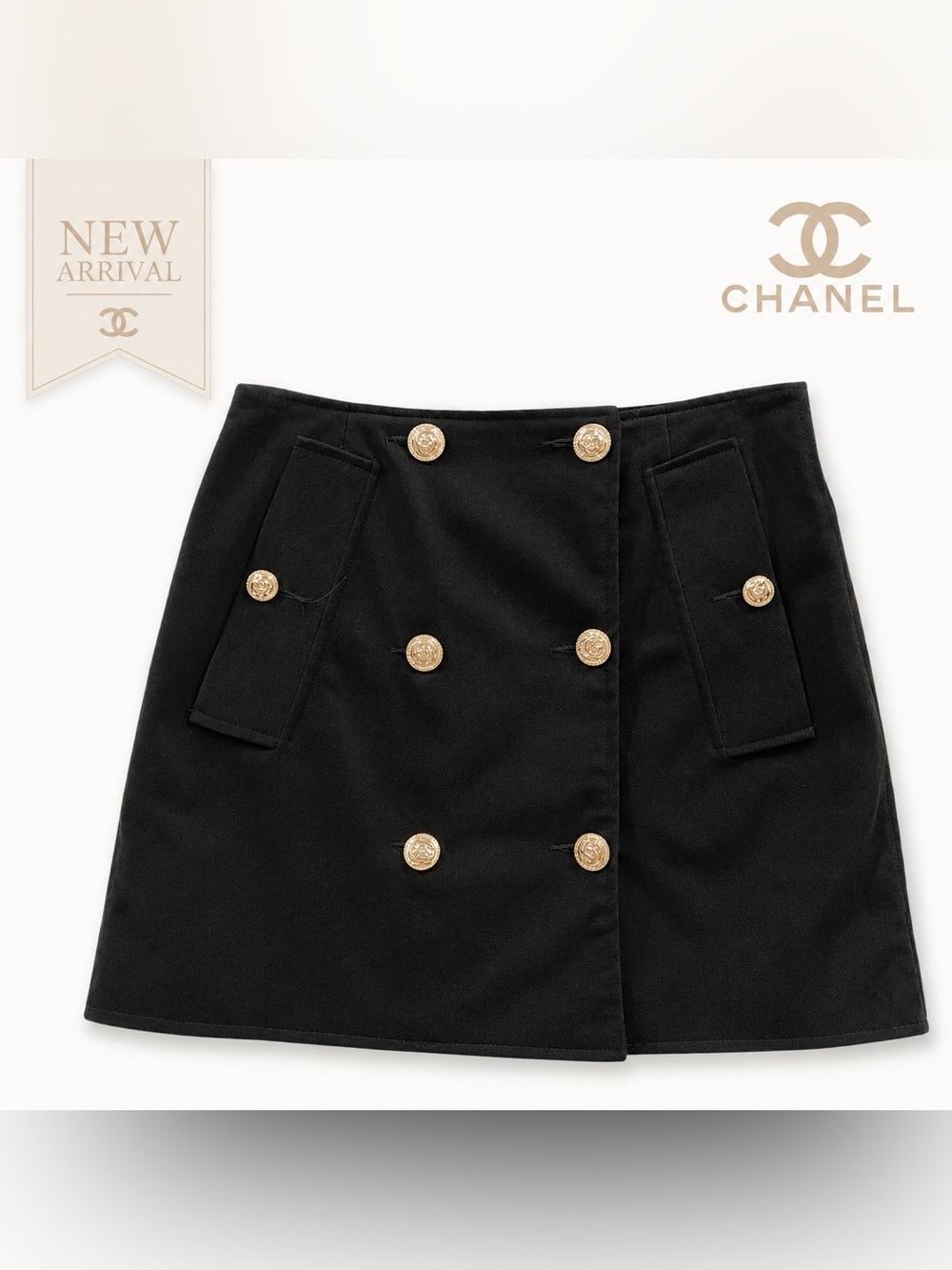🖤✨ Women’s Black Button Front Mini Skirt ✨🖤